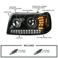thumbnail image 3 of Spec-D Tuning Black Projector Headlights w/ LED Strip and LED Turn Signal Compatible with 2001-2011 Ford Ranger, Left + Right Pair Headlamps Assembly, 3 of 5