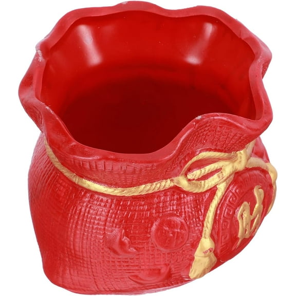 ABCISI Succulent Planter Pot Red Ceramic Plant Pot Garden Flower Planter Fengshui Wealth Plant Container Cactus Pot for Indoor Outdoor Decoration