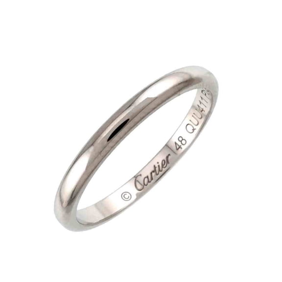 Pre-Owned Cartier 1895 Classic #48 Ring, Platinum, 2mm Wide (Good)