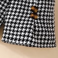 thumbnail image 7 of Little Girl Outfit Sets Ruffle Long Sleeve Top+ Mini Houndstooth Shorts+ Beret Hat 3Pcs Clothes Set, 7 of 7