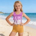 thumbnail image 3 of CHENge One Piece Swimsuit Girls 7-8 Ruffle Hem Solid Color Stretchable Fabric Upf 50+ Uv Sun Protection Criss Cross One Piece Swimsuits Wrap Tie Back Bathing Suit 9-16y, 3 of 6