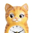 thumbnail image 2 of ODASH - Kitty Clock with Moving Eyes Home Decor Quartz Movement - Orange, 2 of 3
