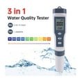 thumbnail image 2 of 3-in-1 TDS PH Meter Temperature Meter PH Tester Digital Water Quality Tester for Drinking Water Aquarium Pool Water Analyzer ,Accurate, 2 of 7