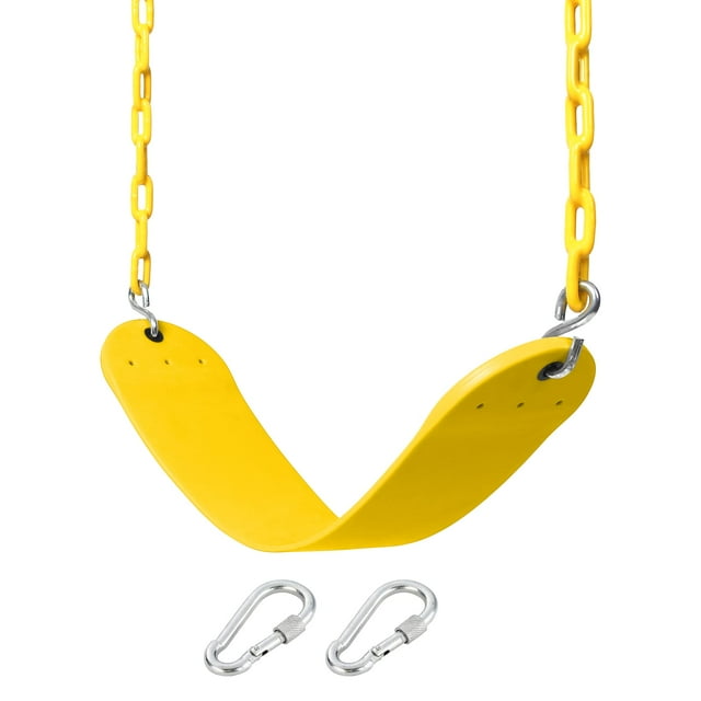 66"" Heavy Duty Swing Seat Chain Plastic Coated Swing Seat Replacement Swing Set Accessories (Yellow)