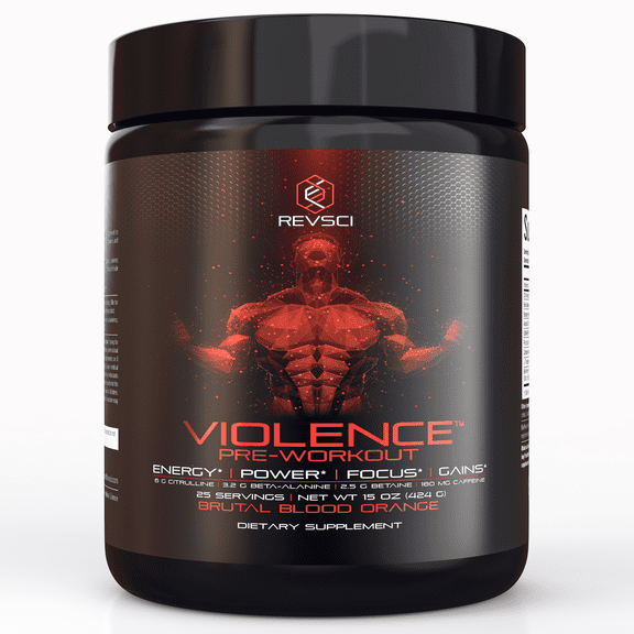 Violence Pre Workout Powder for Men & Women by REVSCI Labs - Pump Pre Workout Men Energy Supplements - Natural Caffeine, L Citrulline Malate, Beta Alanine Powder