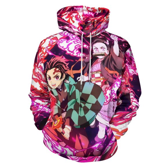Demon Slayer Unisex Sweatshirts Loose Pullover Sweater Hooded Hoodie 3D Printing Jacket Winter Fall Clothes S