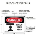 thumbnail image 2 of (2 Pack) Watch Your Head OSHA Danger Sign 18 Inch X 12 Inch Indoor / Outdoor Rust-Free Aluminum Metal Signs for Workplace, Workshop, and Construction Site, Made in the USA, 2 of 8