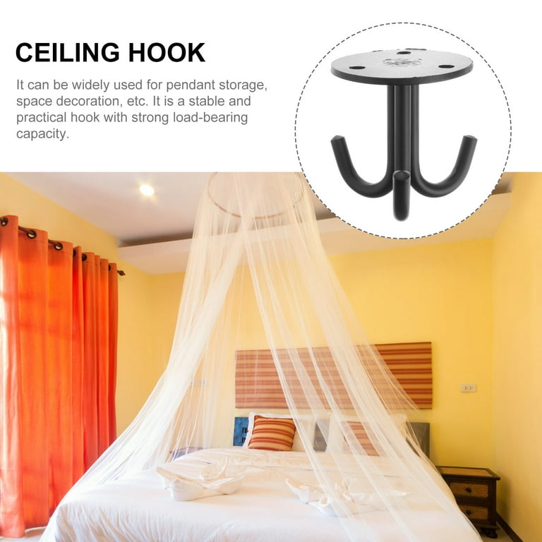 2pcs Three-claw Ceiling Hooks Household Ceiling Storage Hook for