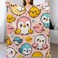 thumbnail image 3 of nygtbtfer Duck Bird Doodle Cartoon Throw Blanket Ultra Soft Warm All Season Decorative Fleece Blankets for Bed Chair Car Sofa Couch Bedroom, 3 of 6