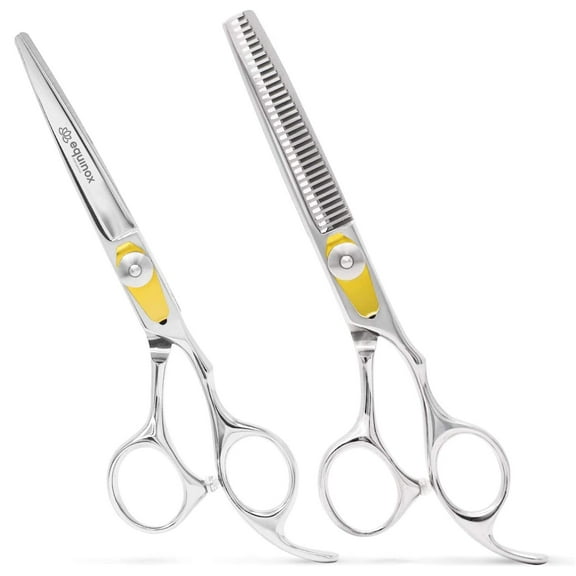 Equinox Professional Hair Scissors Set - Includes Barber Scissors & Thinning Shears for Hair Cutting & Grooming, Premium Japanese Stainless Steel Hair Cutting Scissors, Barber Accessories &