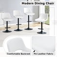 thumbnail image 6 of SUDICA Bar Stools Set of 2 White PU Leather Adjustable Swivel Counter Stools with Backrest, 6 of 7