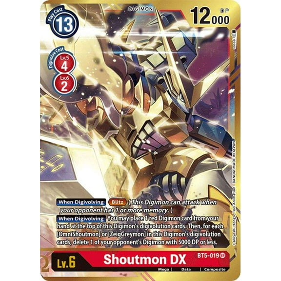 Digimon Battle of Omni Super Rare Shoutmon DX BT5-019 (Alternate Art)