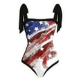 thumbnail image 4 of Odeerbi 4th of July Patriotic Summer Maxi Dress for Women 2025 Two-piece Sets Swimwear Sexy One-piece Bikini Lace Up Independence Day Printed Swimsuit Long Skirt White, 4 of 4