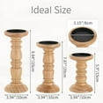 thumbnail image 3 of Hanobe Wood Candle Holders for PIllar Candles Farmhouse Brown Candlestick Holders for Fireplace Decor Set of 3, 3 of 7