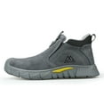 thumbnail image 4 of XQJ Men's Slip On Steel Toe Safety Work Shoes Comfortable Indestructible Welding Work Boots Non Slip Industrial Construction Footwear Size 8, 4 of 12