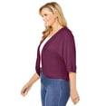 thumbnail image 3 of Woman Within Plus Size Rib Trim Cardigan Shrug Sweater, 3 of 6