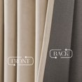 thumbnail image 3 of Topfinel 100% Blackout Luxury Velvet Rod Pocket Curtains, 52 x 90 Inch, 2 Panels, Beige, 3 of 9