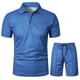 thumbnail image 3 of Conjunto De 2 Piezas De Camiseta Y Pantalones Cortos Deportivos De Manga Corta Para Hombre, 3 of 6