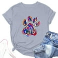 thumbnail image 2 of LINGLANG Womens Summer Tops Loose Fit Casual Short Sleeves Printing Crew Neck Loose Tshirt Blouse Tops Oversized Tshirts, 2 of 4