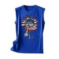 thumbnail image 3 of Graphic Tank Tops, Summer 2024 Sleeveless 4th of July Shirts Women Crew Neck Casual Flag Sunflower Print Tanks (XL, Blue), 3 of 4
