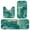 Blue and Gold Marble Pattern, variant on White and Gold Marble Pattern Bathroom Rug Set 3 Piece,Non-Slip Bath Mat Set with U-Shaped Contour and Runner Soft Absorbent Washable