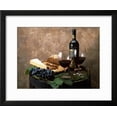 thumbnail image 2 of Still Life of Wine Bottle, Wine Glasses, Cheese and Purple Grapes on Top of Barrel, Framed Art Print Wall Art Sold by ArtCom, 2 of 5