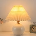 thumbnail image 4 of Pleated Table Lamp USB Powered LED Pleated Night Lamp Eye-caring Pleated Nightstand Lamp w/Warm Light Pleated Beside Lamp for Bedroom Living Room Decoration, 4 of 9