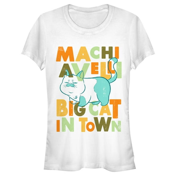 Junior's Luca Machiavelli Big Cat in Town  Graphic Tee White Small