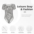 thumbnail image 4 of Fotbe Silver Glitter Body de Mujer con Cuello Redondo y Mangas Cortas, Sin Mangas Ajustado, Suave, Cómodo y Básico-XX-Large, 4 of 7