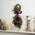 thumbnail image 2 of 28" Autumn Harvest Mums with Pomegranate Grapevine Teardrop Swag - Unlit, 2 of 3