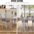 thumbnail image 5 of LinkRomat Glass Dining Table Set for 4, Faux Marble Kitchen Table and 4 PU Leather Upholstered Chairs, Modern Dinette for Dining Room, Compact Space, 5 of 9