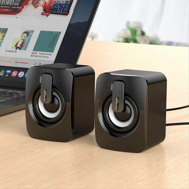 Altavoces de Computadora USB 3.5MM Caja de Sonido para PC Micrófono Estéreo HIFI con Luz LED para Computadora de Escritorio, Portátil, Teléfono Móvil