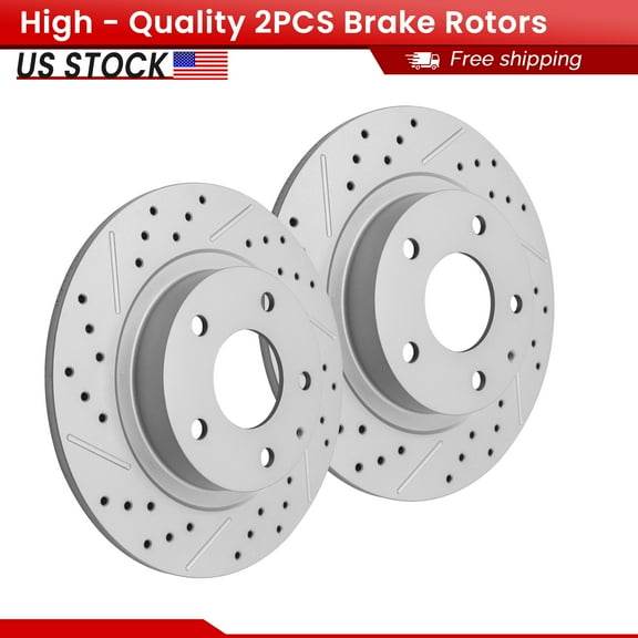 ACB ZONE Rear Brake Rotors Set for Mazda 6 2014-2021 L4 2.5L, Drilled & Slotted Disc Rotors Kit (981023LR)