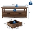thumbnail image 4 of CazToi 2 Drawer Coffee Table Rectangular Center Table with Storage Shelves, 4 of 10