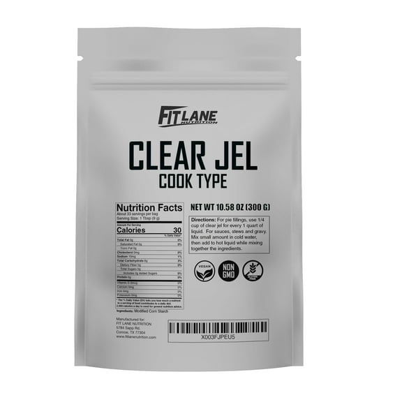 Clear Jel Cook Type Powder for Canning, Cooking and Pie Filling - 300 Gram Value Size Bag by Fit Lane Nutrition