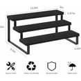 thumbnail image 3 of Wooden Display Riser Stand, Tiered Perfume and Cologne Organizer Stand, 3 Tier Spice Rack Organizer, Rustic Display Shelf for Candles (3 Tier,2Pack,Black), 3 of 8