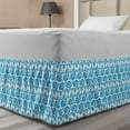 thumbnail image 1 of Abstract Bed Skirt, Monochrome Design Ornamental Drops Repetition on Plain Backdrop, Elastic Bedskirt Dust Ruffle Wrap Around for Bedding Decor, 4 Sizes, Sky Blue and White, by Ambesonne, 1 of 2