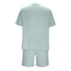 thumbnail image 4 of Traje Deportivo Perforado de los Hombres, Moda de Manga Corta Cuello Redondo de Ocio para el Desgaste Casual Y de Playa, Blusa Atlética de Poliéster Suave, 4 of 9