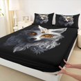 thumbnail image 5 of Erosebridal Fox Bed Sheets for Boys Girls, Golden Swirls Full Size Sheets, 4-Piece 1 Flat Sheet 1 Fitted Sheet and 2 Pillowcases, 5 of 6