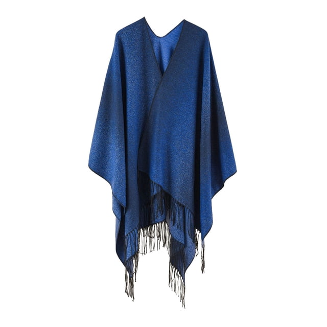 Women Soild Color Blocking Autumn Spring Winter Windproof Warm Fashion Cloak Shawl Cardigan Shawl