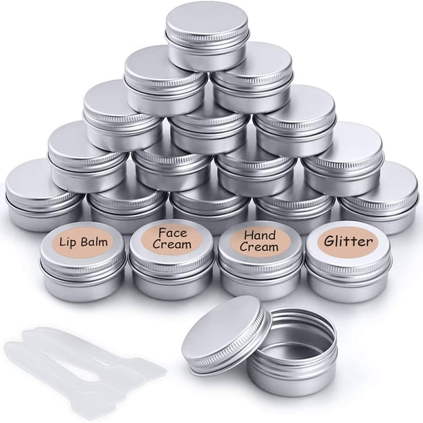 Contenedores con tapa de rosca hermética, contenedores portátiles de uso versátil que son aptos para viajes, latas de aluminio para almacenar cosméticos con buen sellado, material liviano que