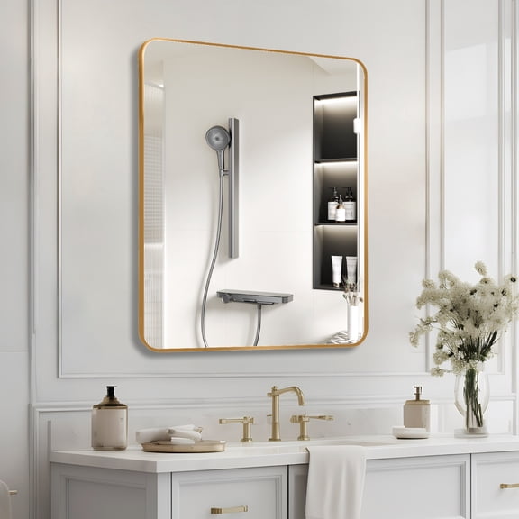 Gold 30 "x36" Rectangular Bathroom Wall Mirror