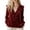 Wine, variant on ClodeEU Women V Neck Ruffle Trim Long Sleeve Velvet Blouse,Casual Elegant Loose Dressy Shirt Army Green,Women's Plus L