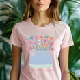 thumbnail image 5 of Christian Graphic T-Shirt It Is Well With My Soul Floral Vase Print for Women, Light Pink, Size 2XL, 5 of 6