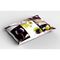 thumbnail image 2 of Ambesonne Wine Pillow Sham 2 Pack, Themed Bottle Wineglass, 36"x20", Pale Green Burgundy, 2 of 3