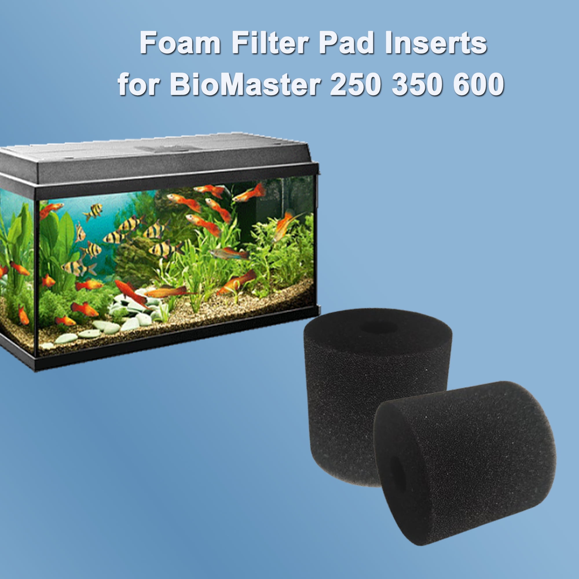 Qzbhct 18 Pcs Aquarium Bio Sponge Foam Filter Pads Compatible with Bio Master 250/350/600 Filtration Systems