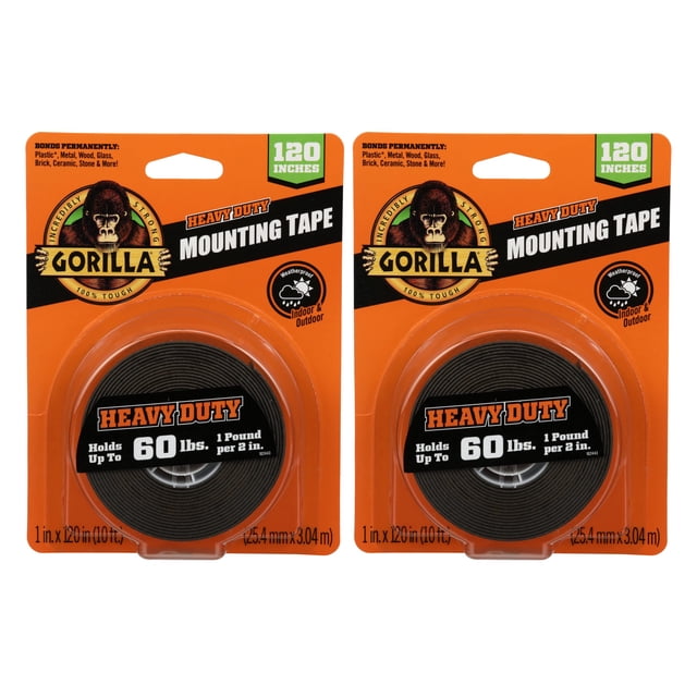 Cinta de montaje Gorilla Heavy Duty de doble cara, 1 cm x 120 cm