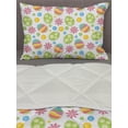 thumbnail image 3 of Easter Comforter & Sham Bedding Set, Patchwork Style Graphic Scrapbook Pattern with Daisy Sewing Buttons and Egg, 3 pcs Duvet Set Microfiber Filling Quilt, 5 Sizes, Multicolor, by Ambesonne, 3 of 4