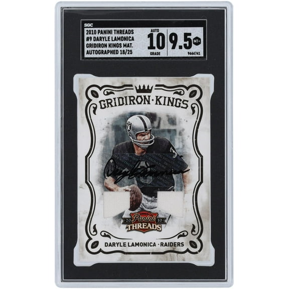 Daryle Lamonica Oakland Raiders Autographed 2010 Panini Threads Gridiron Kings #9 #18/25 SGC Authenticated 9.5/10 Card - Fanatics Authentic Certified