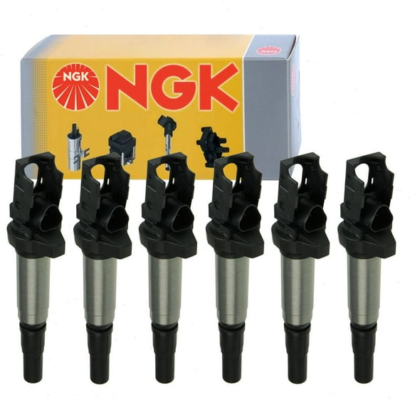 6 pc NGK Ignition Coils compatible with BMW 325xi 2.5L 3.0L L6 2003-2006